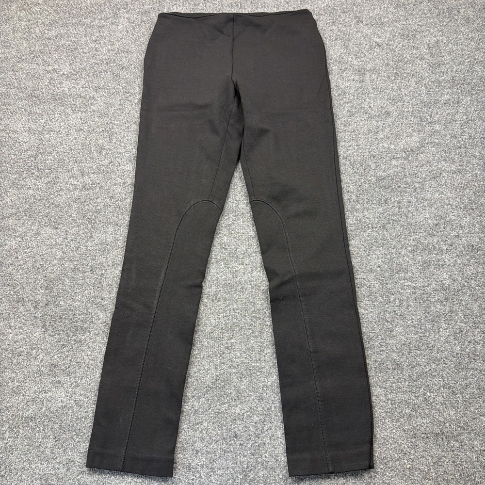 J Crew Womens Size 2 Black Rayon Nylon Bland Back Zip Thick Leggings Pants‎